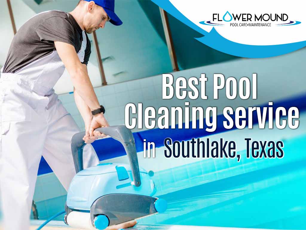 A man cleaning a pool like the best pool cleaning service in Southlake Texas