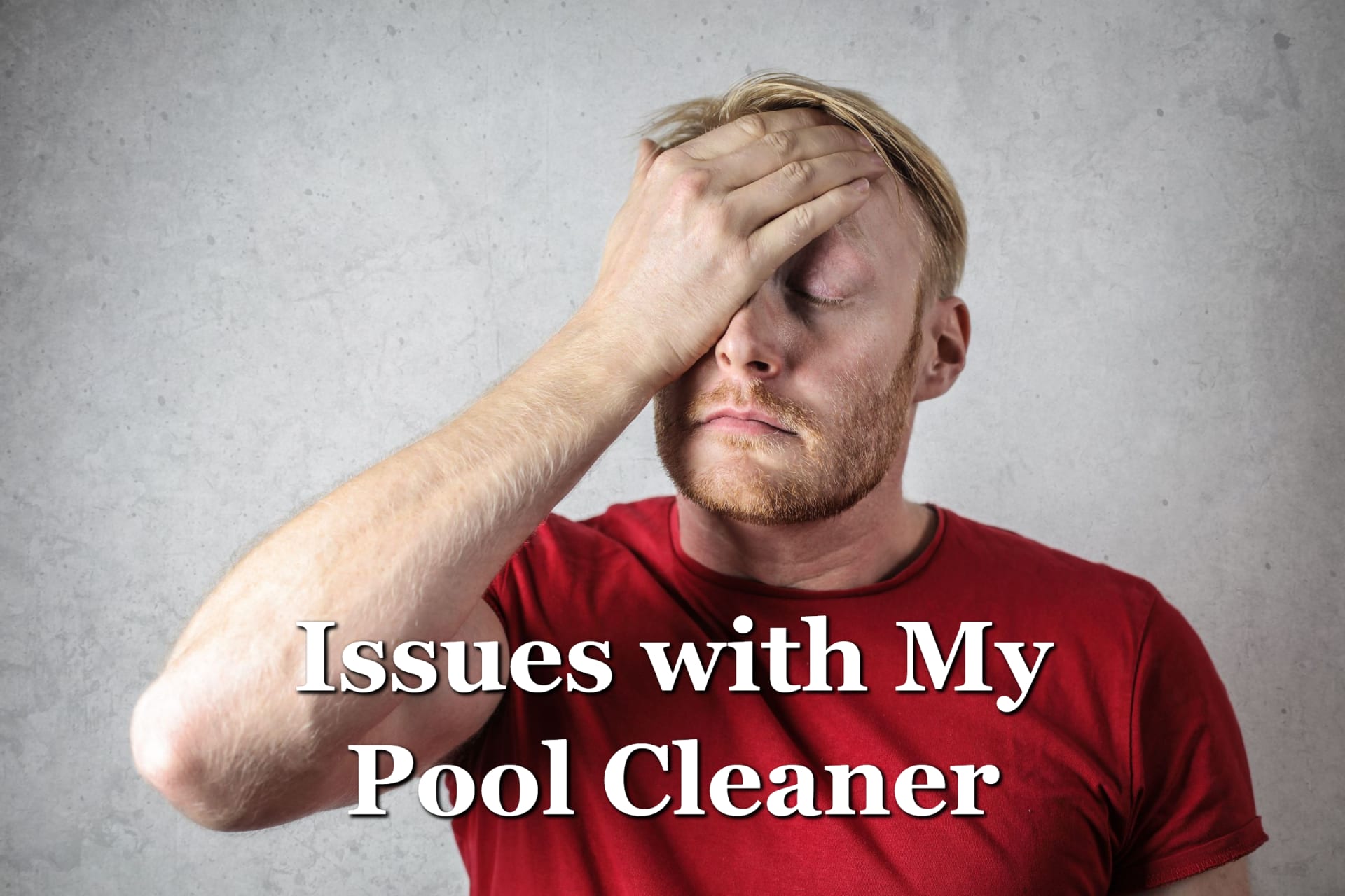 A man frustrated because he is having issues with his pool cleaner.