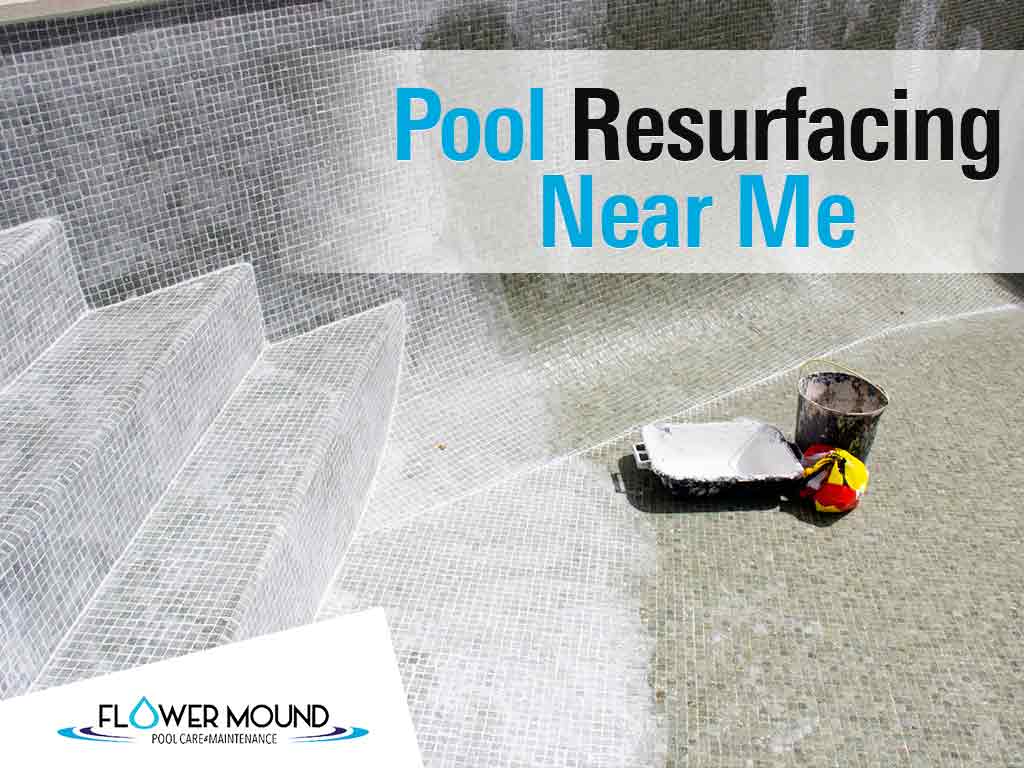 An empty pool being resurfaced professionally