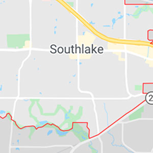 Southlake Texas Google map screen shot