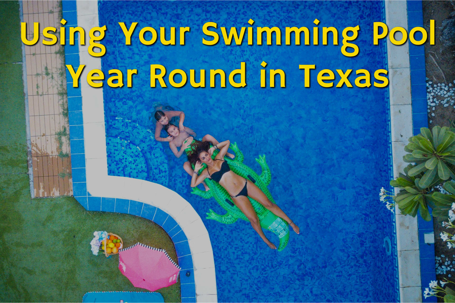 A family enjoying their pool year round with winter pool maintenance