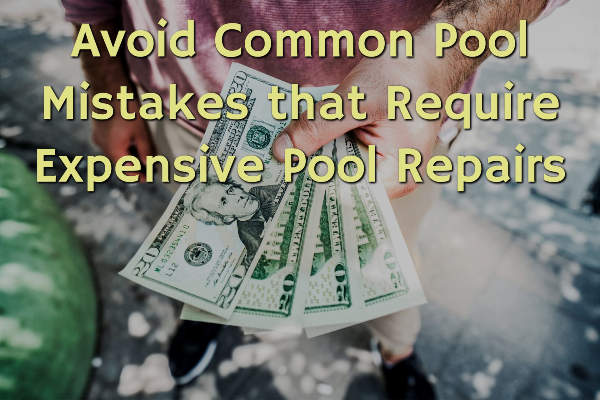 Man paying for expensive pool repairs